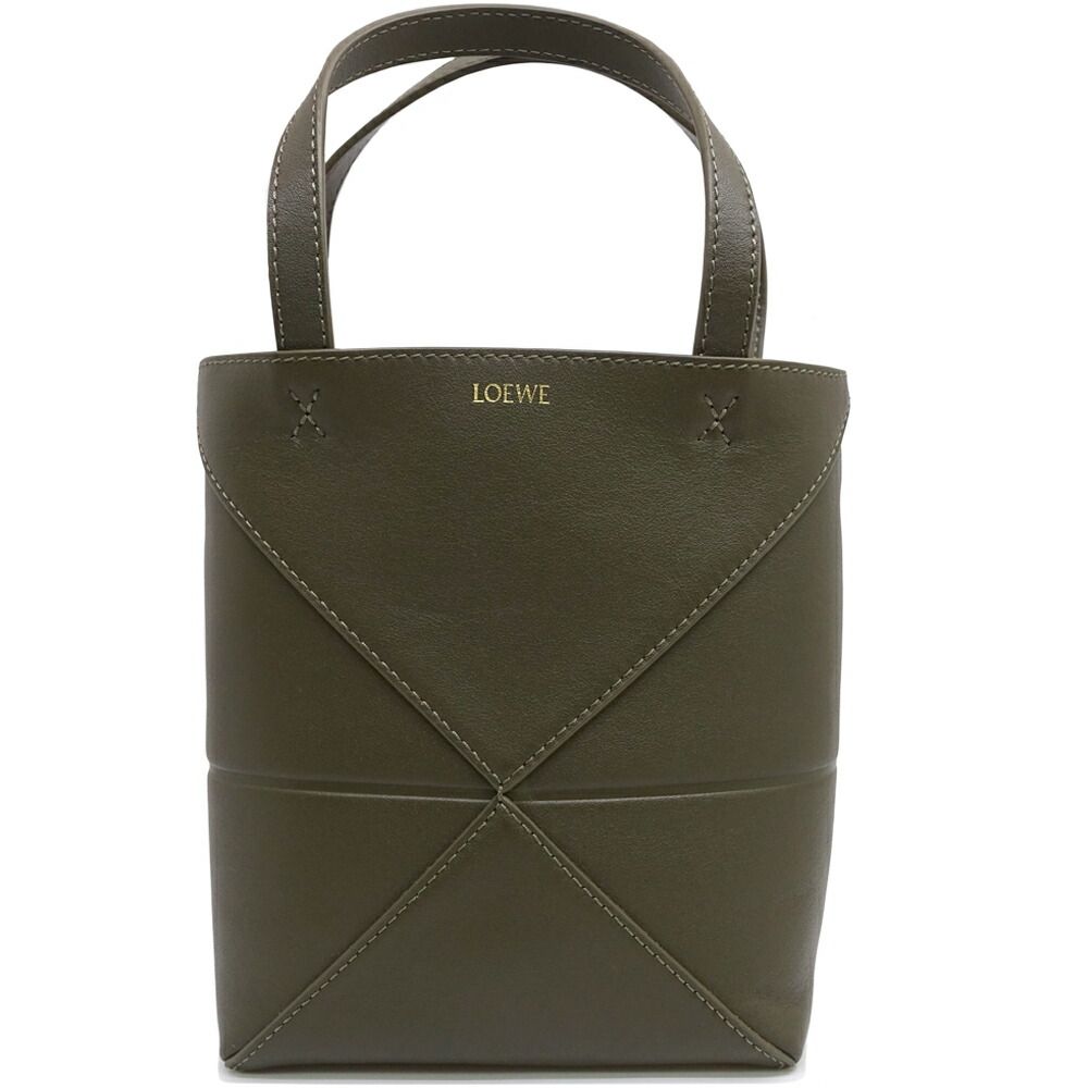 Loewe Puzzle Fold Tote Mini Leather Khaki Gold