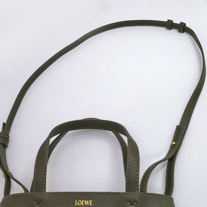 Loewe Puzzle Fold Tote Mini Leather Khaki Gold — view 9