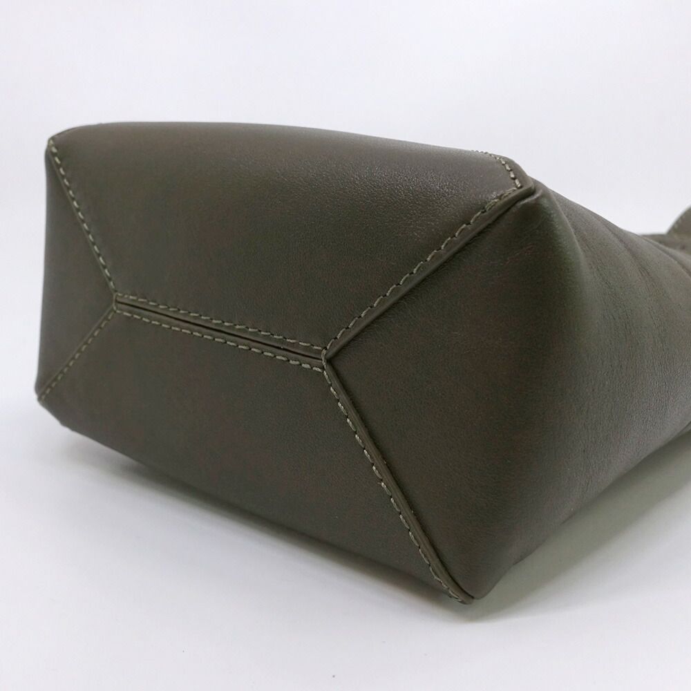 Loewe Puzzle Fold Tote Mini Leather Khaki Gold — view 4