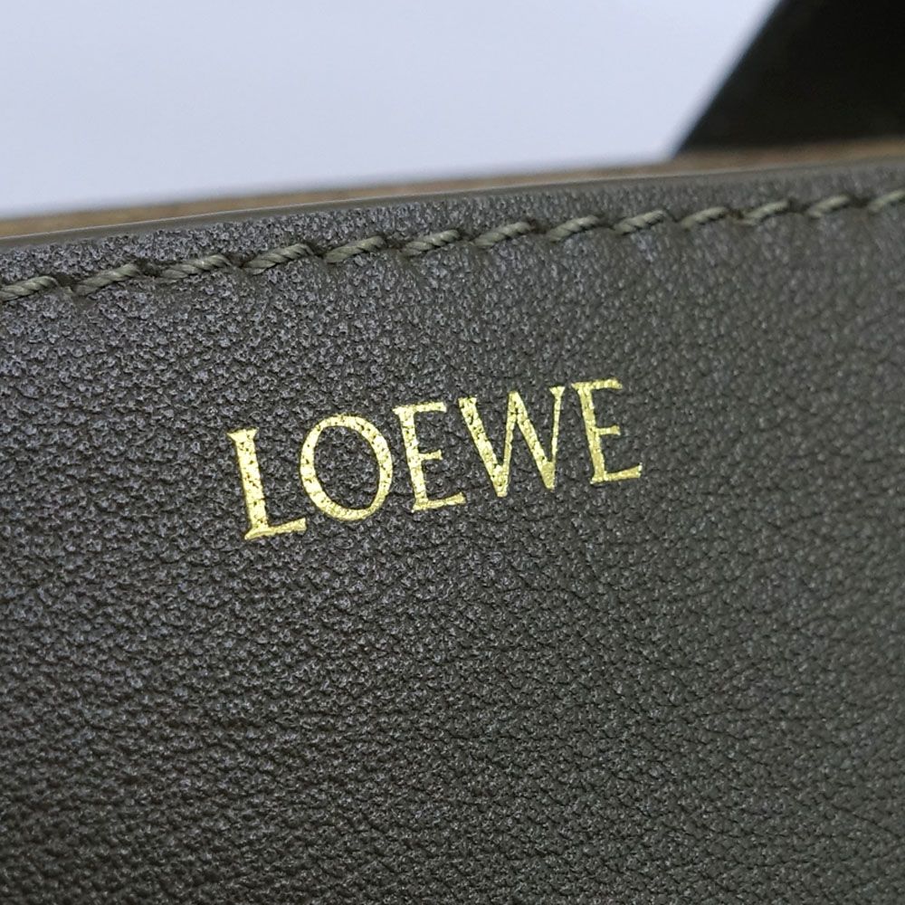 Loewe Puzzle Fold Tote Mini Leather Khaki Gold — view 8