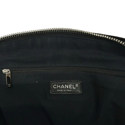 Chanel Handbag Quilted Black Silver Leather — view 9