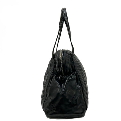 Chanel Handbag Quilted Black Silver Leather — view 4