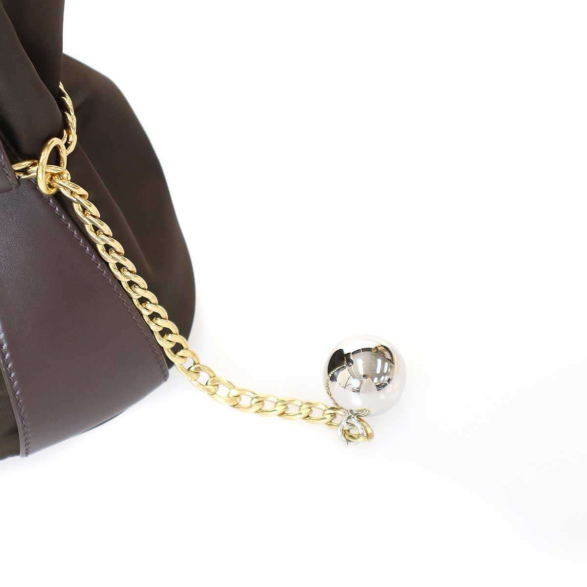 Prada Re-Nylon Petit Sac Noir Mini Bucket Bag Sac Leche Brown — view 9