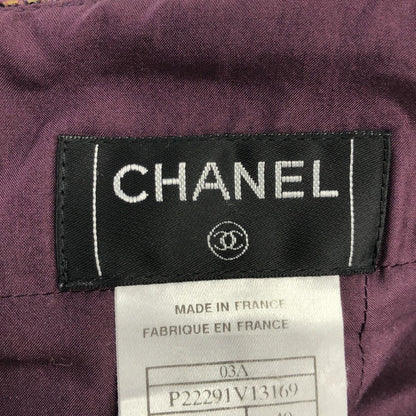 Chanel Tweet Deskirt Purple 40 Skirt — view 3