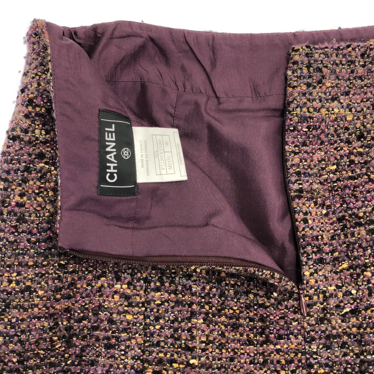 Chanel Tweet Deskirt Purple 40 Skirt — view 4