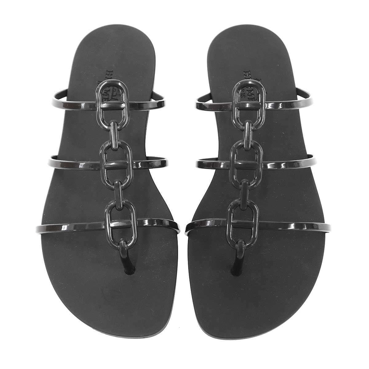 Hermes Mykonos Sandals koof Black — view 7