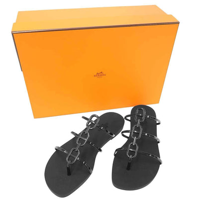 Hermes Mykonos Sandals koof Black