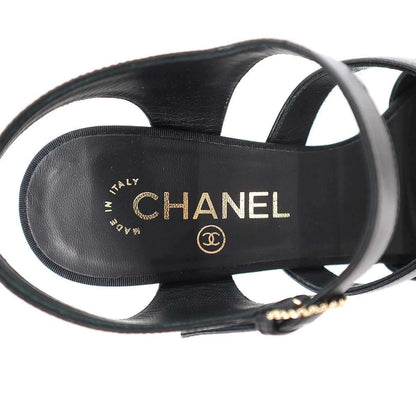 Chanel Pearl Heels tola sandals Black — view 5