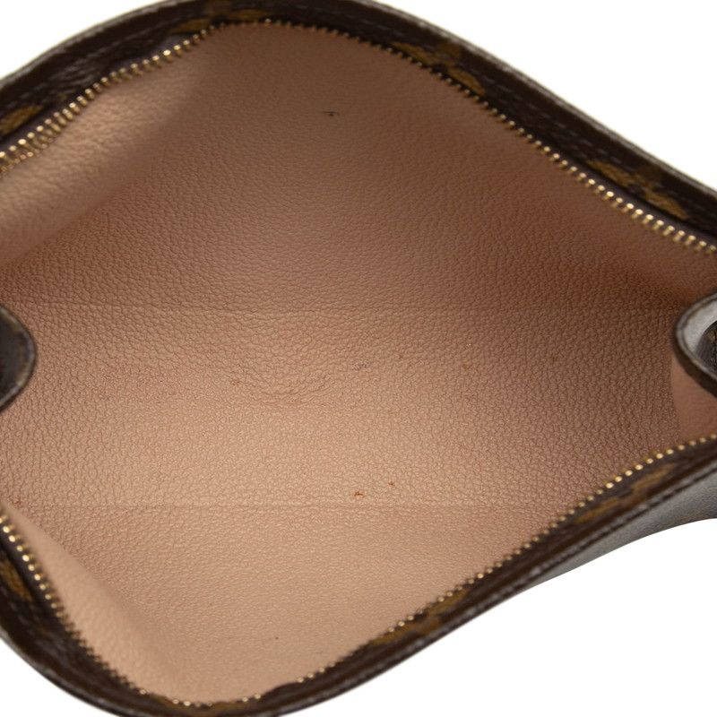 Louis Vuitton Monogram Pochette Pouch Brown Leather — view 4