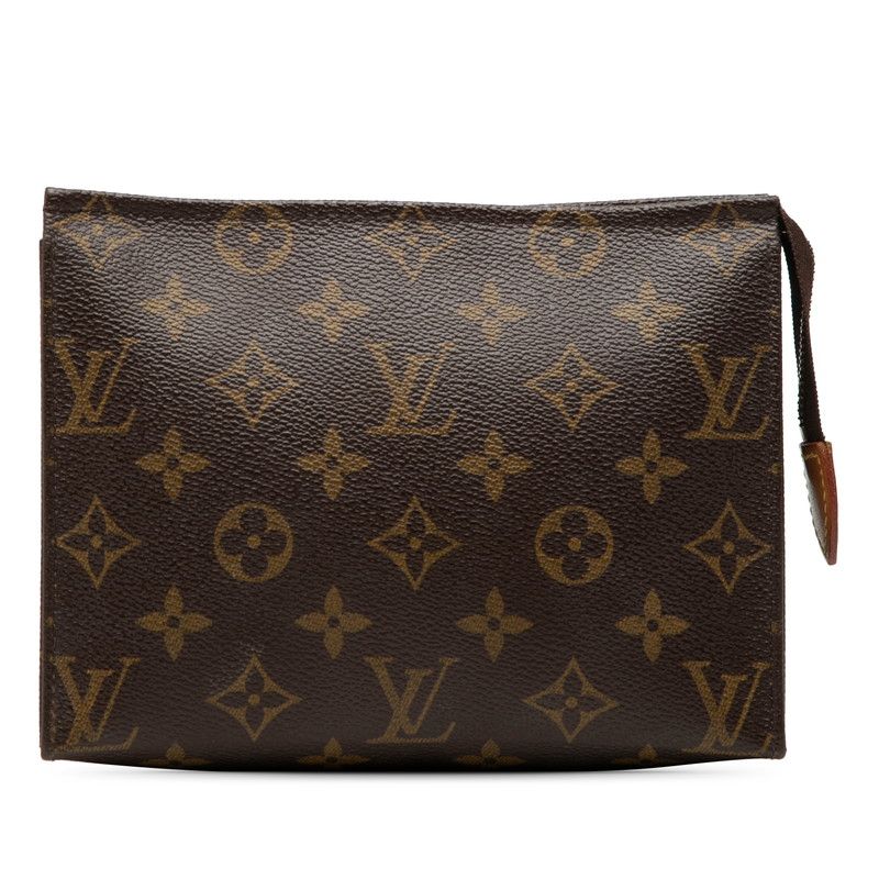 Louis Vuitton Monogram Pochette Pouch Brown Leather