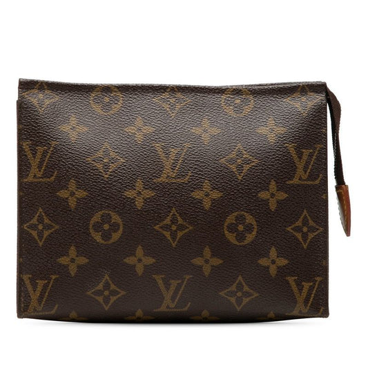 Louis Vuitton Monogram Pochette Pouch Brown Leather