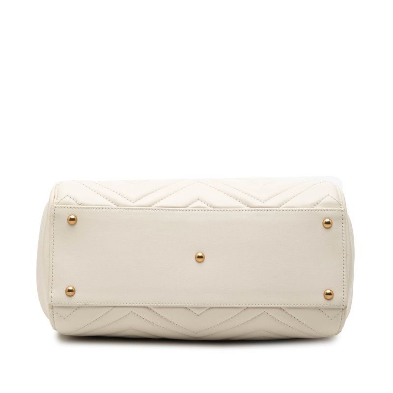 Gucci GG Marmont 2-Way Shoulder Bag White Leather — view 3