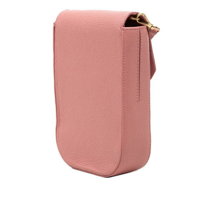 Miu Miu Logo Crossbody Shoulder Bag Pochette Pink Leather LadyMiu — view 2