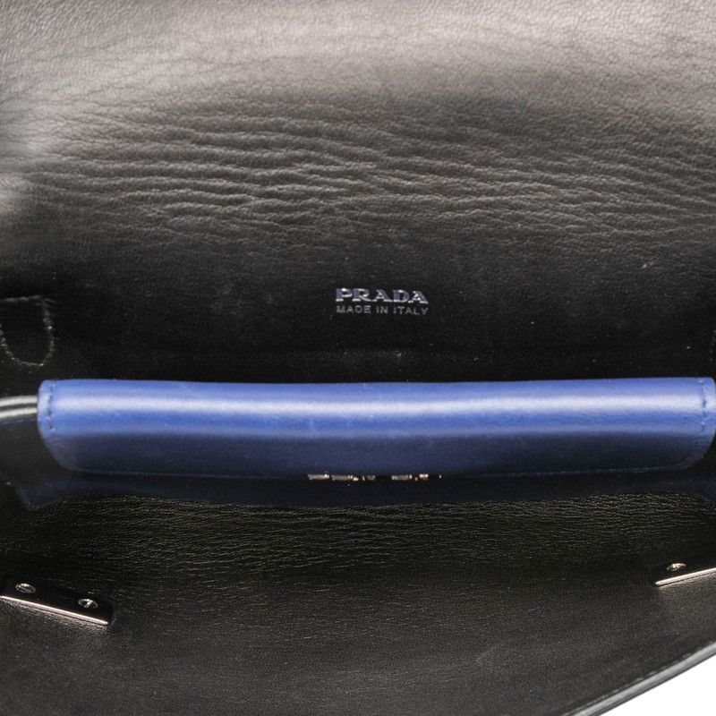 Prada Shoulder Bag Navy Leather — view 5