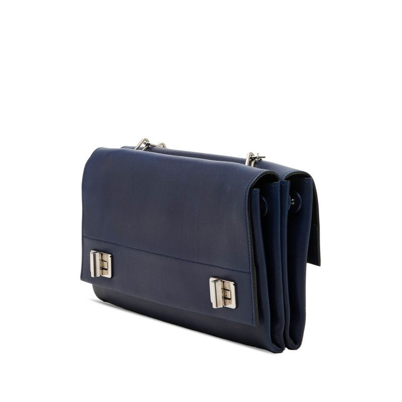 Prada Shoulder Bag Navy Leather — view 3