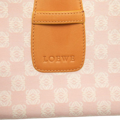 Loewe Anagram Crossbody Shoulder Bag Pink Brown Leather Canvas — view 4