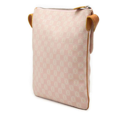 Loewe Anagram Crossbody Shoulder Bag Pink Brown Leather Canvas — view 2