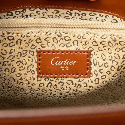 Cartier Tote Shoulder Bag Brown Enamel — view 6