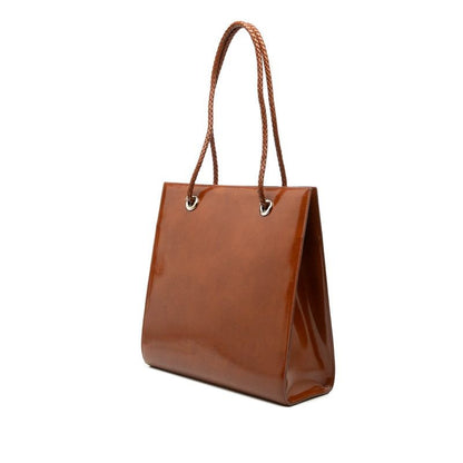 Cartier Tote Shoulder Bag Brown Enamel — view 2
