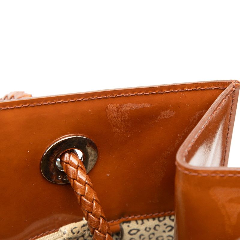 Cartier Tote Shoulder Bag Brown Enamel — view 5