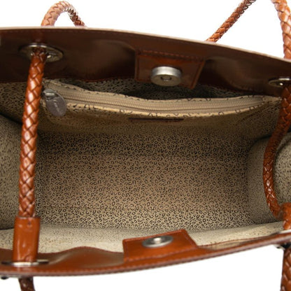 Cartier Tote Shoulder Bag Brown Enamel — view 4