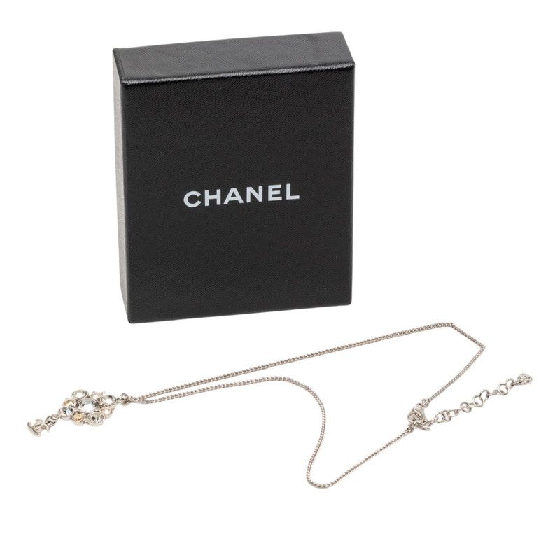 Chanel CC Logo Necklace Silver Gold tale — view 6