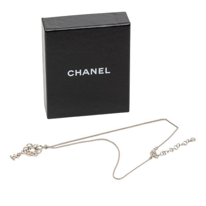 Chanel CC Logo Necklace Silver Gold tale — view 6