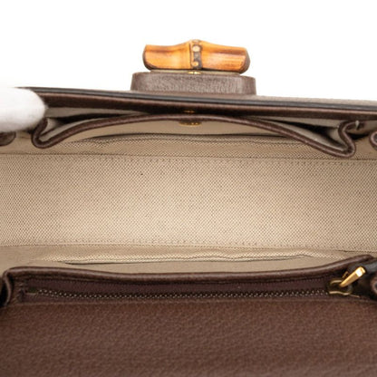 Gucci GG 2-Way Shoulder Bag Beige Brown Canvas Leather — view 4