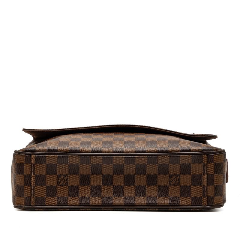 Louis Vuitton Damier MM Crossbody Shoulder Bag Brown Leather — view 3