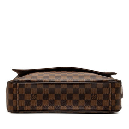 Louis Vuitton Damier MM Crossbody Shoulder Bag Brown Leather — view 3