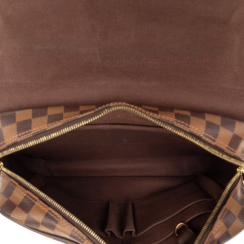 Louis Vuitton Damier MM Crossbody Shoulder Bag Brown Leather — view 4
