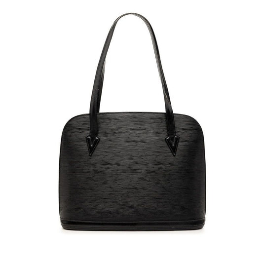 Louis Vuitton Epi Sac Shoulder Bag Tote Noir Black Leather