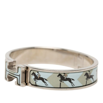 Hermes Clic Clac PM Ninenine HoBangle Beige Silver Blue tale Enamel LadyHerme — view 2