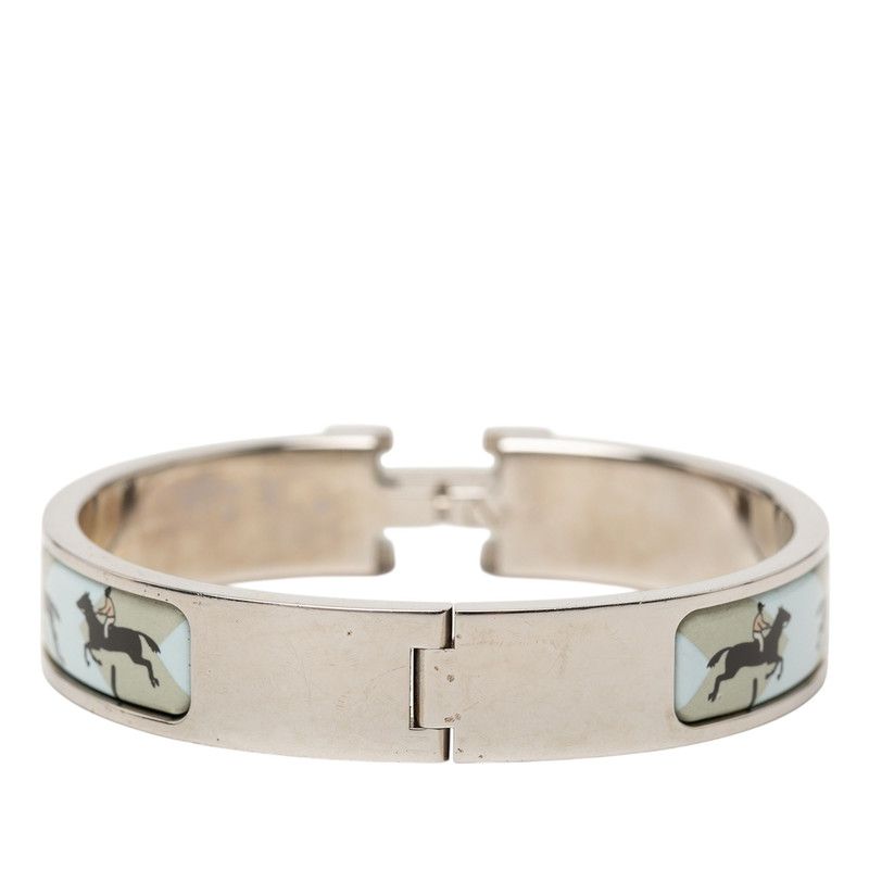 Hermes Clic Clac PM Ninenine HoBangle Beige Silver Blue tale Enamel LadyHerme — view 3