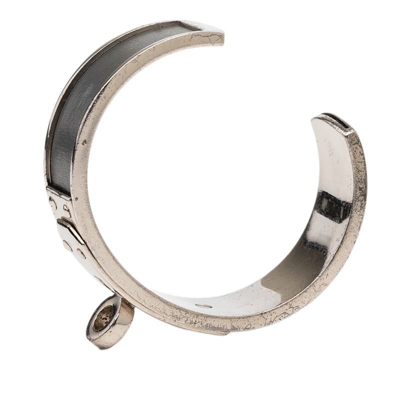 Hermes Kelly Bangle Silver Gray tale Leather 1- Bracelet — view 4