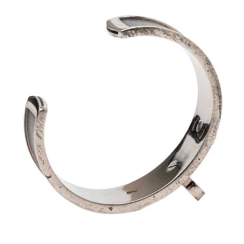 Hermes Kelly Bangle Silver Gray tale Leather 1- Bracelet — view 5
