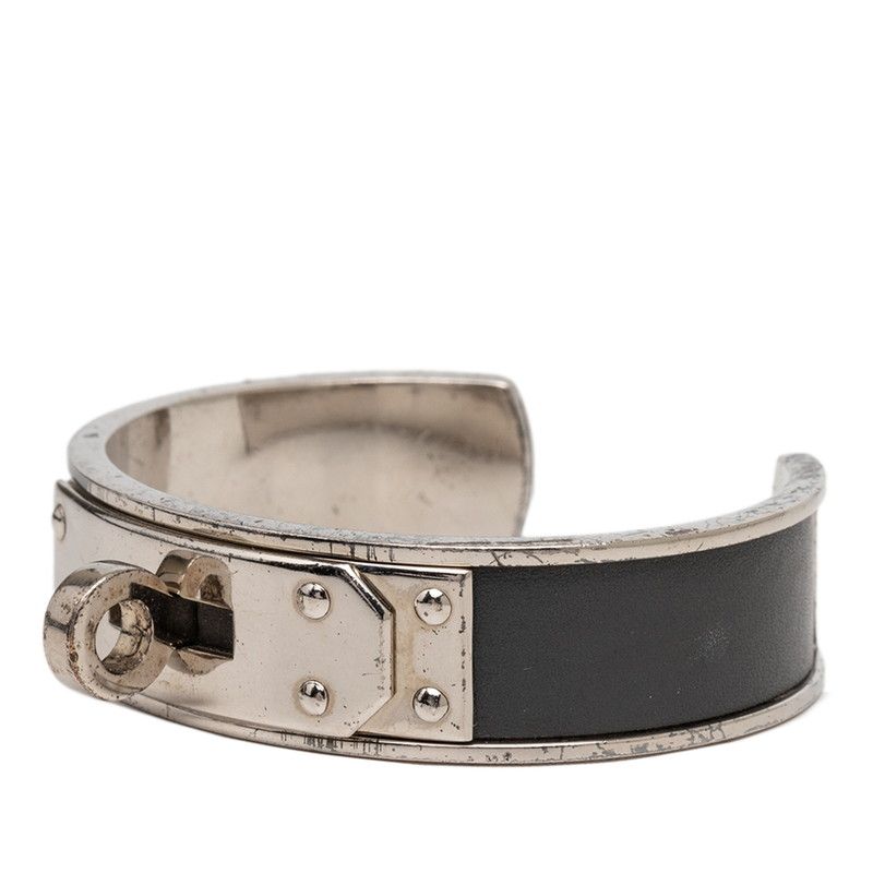 Hermes Kelly Bangle Silver Gray tale Leather 1- Bracelet — view 2