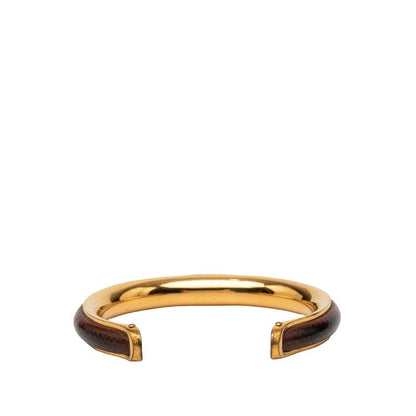 Hermes Bangle Gold Brown Plating Leather 1- Bracelet — view 3