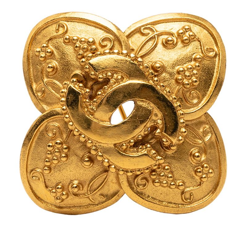 Chanel CC Logo Vintage Gold Plating 1 Brooch