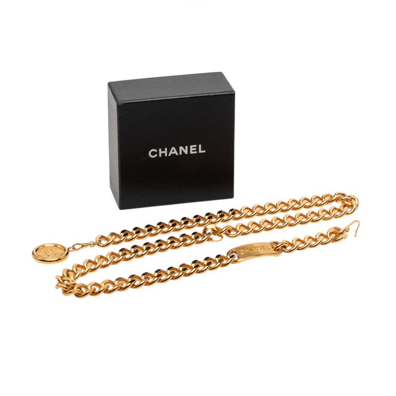 Chanel CC Logo Plate Vintage leto Gold Plating 1 Belt — view 6
