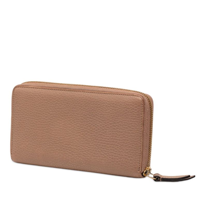 Gucci GG Marmont Wallet Pink Beige Leather — view 2