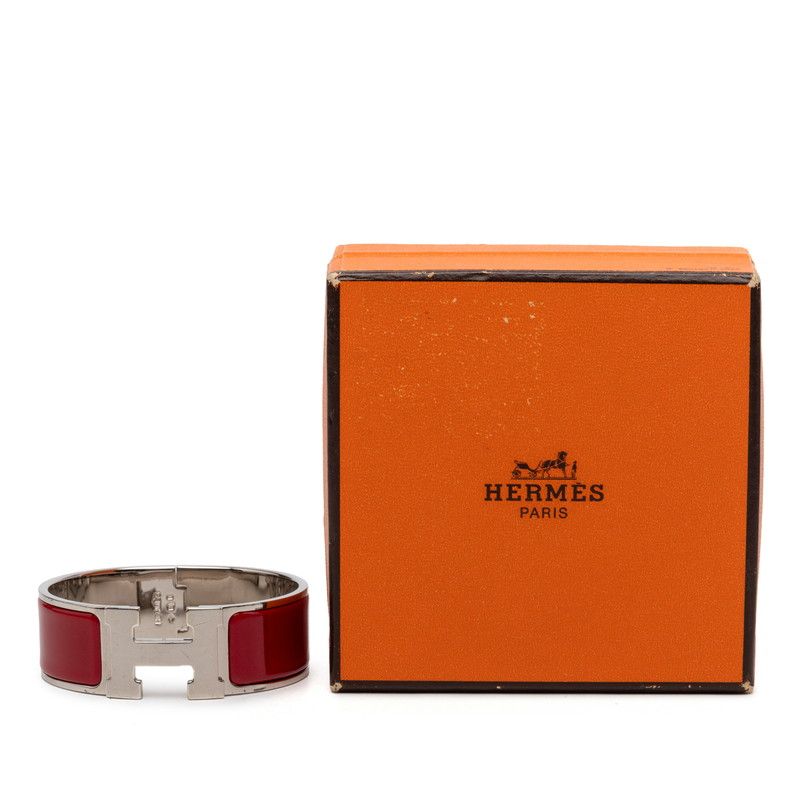 Hermes Clic Clac Ninenine GM Bracelet Silver Red tale Enamel — view 6