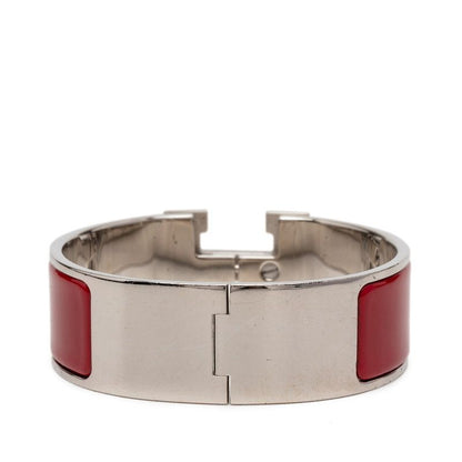 Hermes Clic Clac Ninenine GM Bracelet Silver Red tale Enamel — view 3