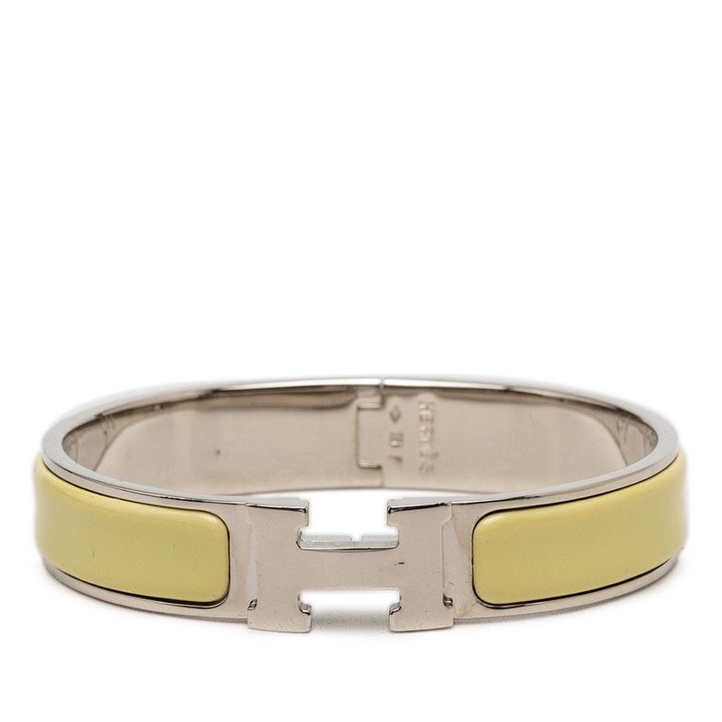Hermes Clic Clac Ninenine PM Bracelet Silver Yellow tale Enamel