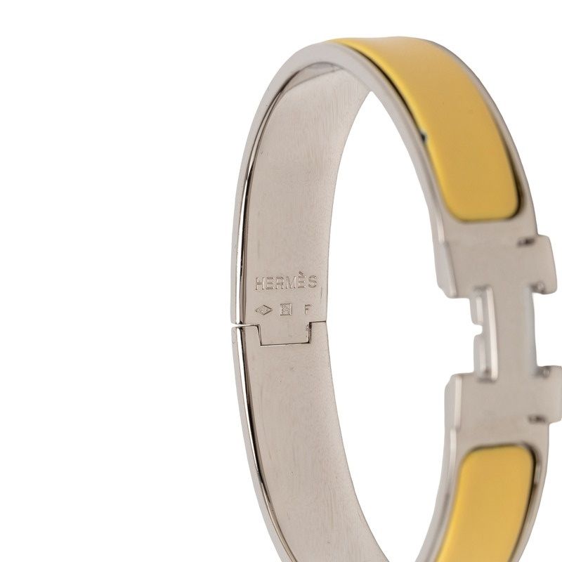 Hermes Clic Clac Ninenine PM Bracelet Silver Yellow tale Enamel — view 5