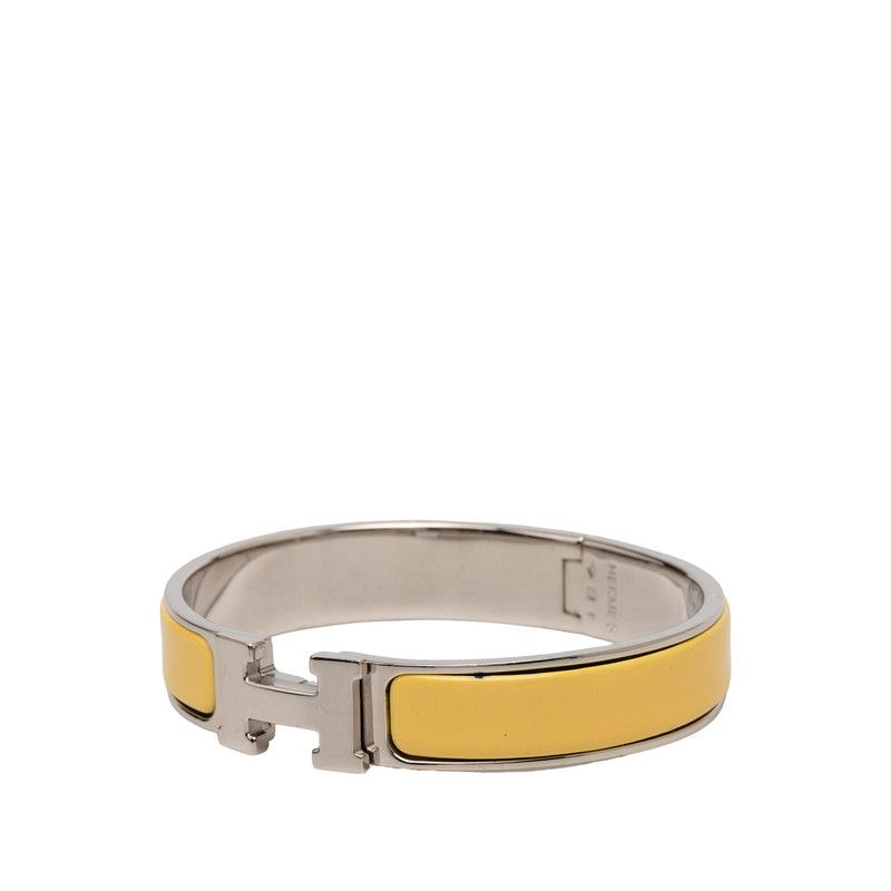 Hermes Clic Clac Ninenine PM Bracelet Silver Yellow tale Enamel — view 2