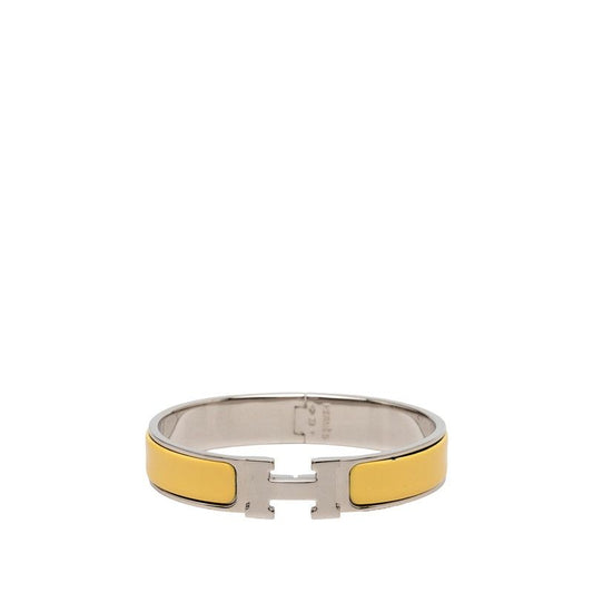 Hermes Clic Clac Ninenine PM Bracelet Silver Yellow tale Enamel