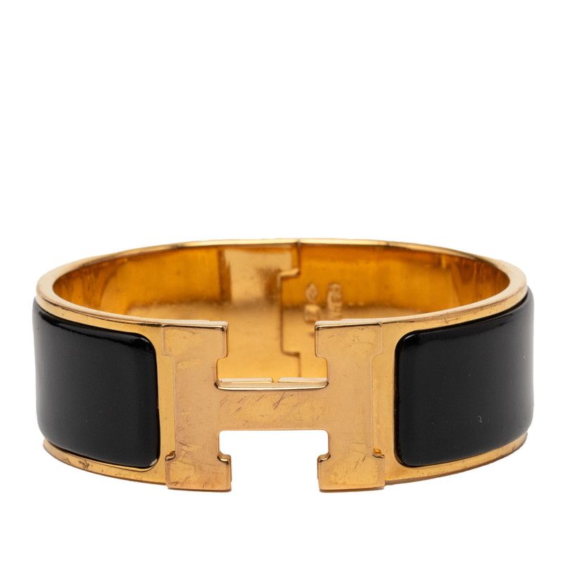 Hermes Clic Clac GM Bracelet Gold Black Plating Enamel