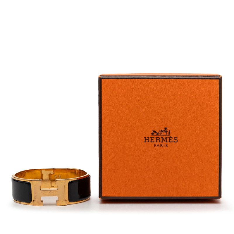 Hermes Clic Clac GM Bracelet Gold Black Plating Enamel — view 6