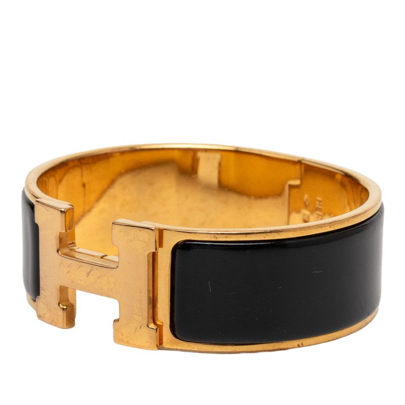Hermes Clic Clac GM Bracelet Gold Black Plating Enamel — view 2